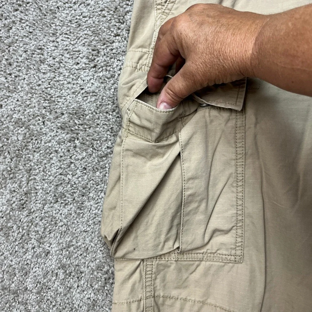 Levi's Cargo Shorts Mens 36 Khaki Tan Ripstop Flap Pocket Utility Outdoor EUC